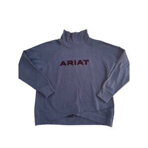 Ariat Real Crossover Logo Sweatshirt Women's Large Velvet Logo Mock Funnel Neck
